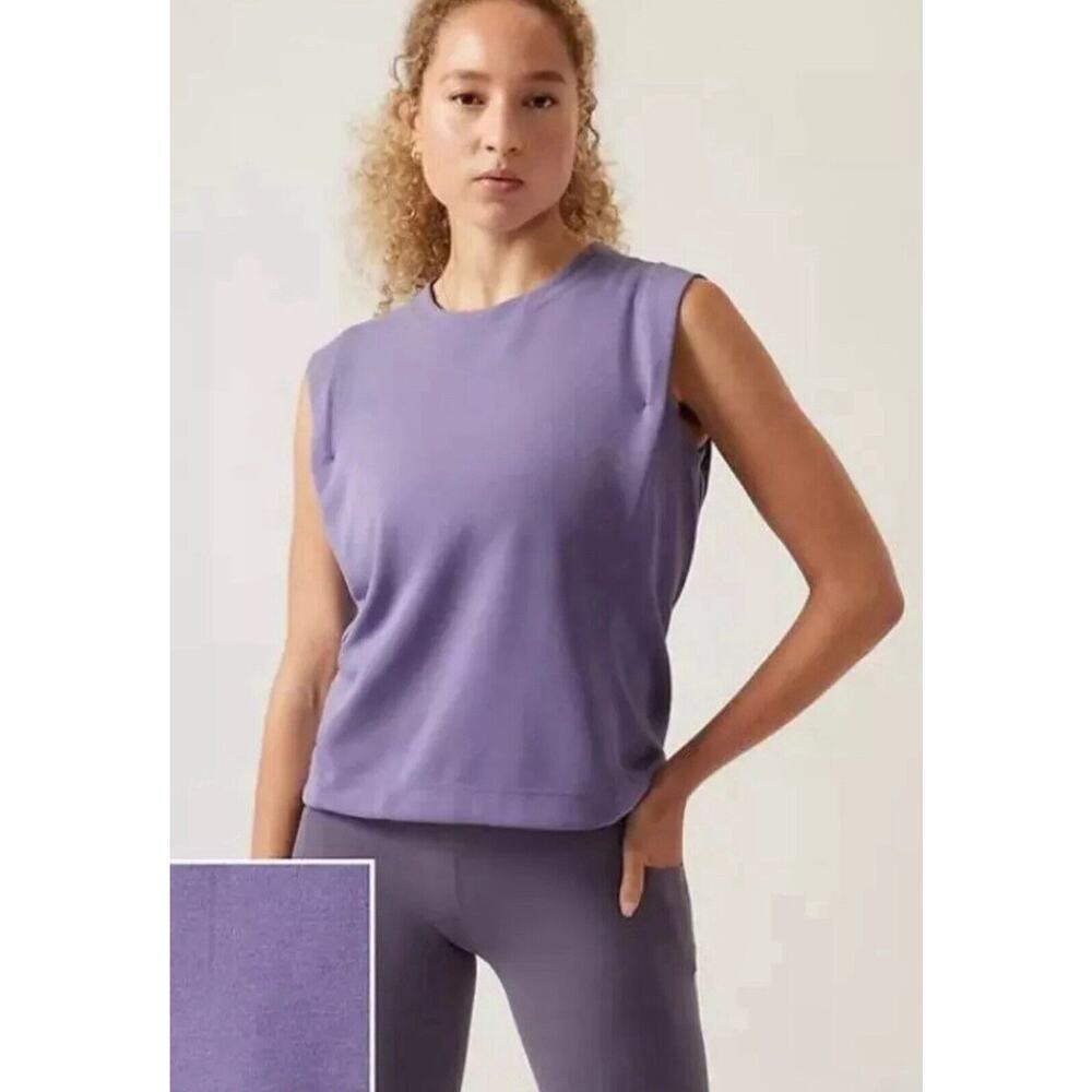 Athleta Seasoft Tank‎ Sweatshirt Dusk Purple 3X NWT $69 Activewear Lounge Soft - Picture 2 of 8